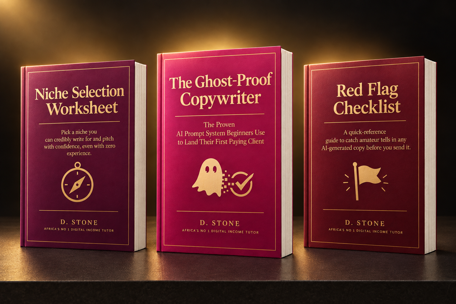 The Ghost-Proof Copywriter complete bundle with the main guide and two bonus PDFs